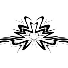 Abstract Black Swirl Design on Gradient Gray Background