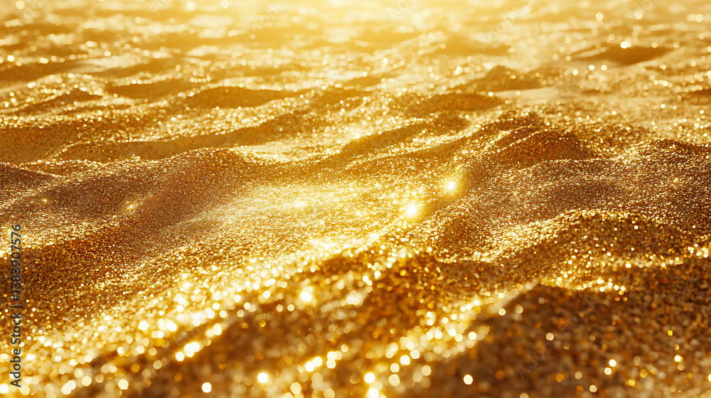 Aufkleber gold particles abstract background with shining golden floor particle stars dust, beautiful futurist