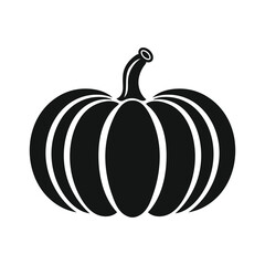 Minimalist Black and White Pumpkin Silhouette Vector