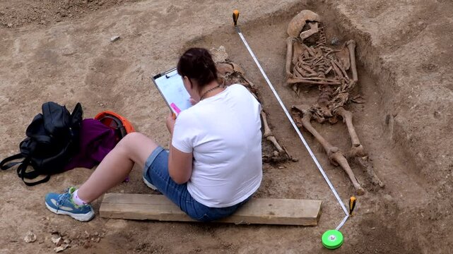Excavation of well-preserved skeleton reveals insights into ancient culture at desert archaeological site