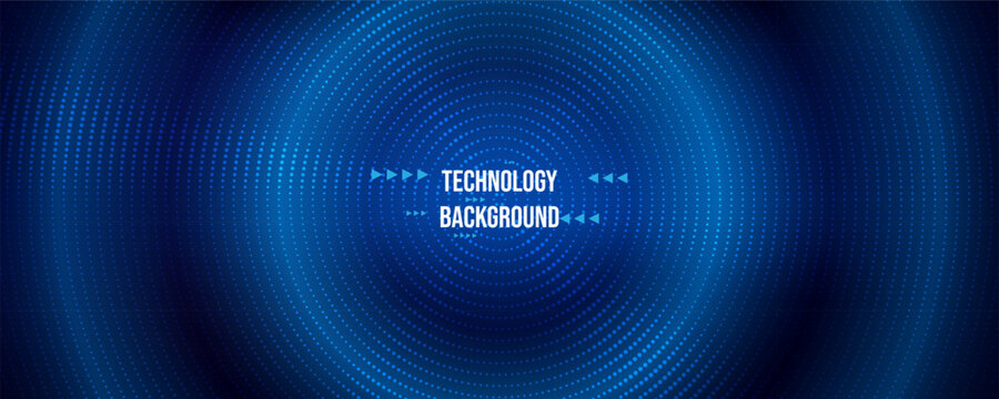 Abstract blue background with digital circular gradient and dots, vector illustration, Digital wave pattern, creating elegant and modern design for technology or business themes. 