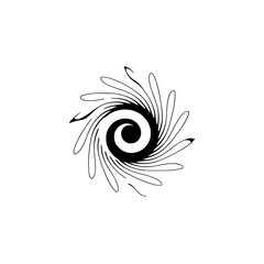 Abstract Swirl Design: Black and White Spiral, Decorative Element