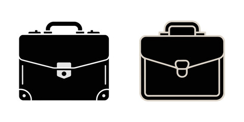 backpack briefcase handbag travel bag business case school bag icon set vector silhouette design, Briefcase design set vector illustration, bag briefcase suitcase work office icon symbol vector design