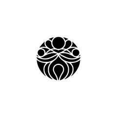 Abstract Black and White Floral Mandala Logo Design