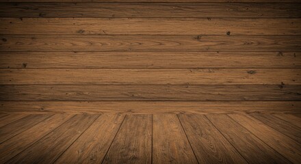 Warm Brown Teak Wood Background - Rustic wooden backdrop, vintage texture, aged planks, warm brown tones, classic aesthetic. Symbolizes: tradition, timelessness, simplicity, strength, nature