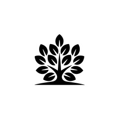 Minimalist Black Tree Logo on White, Nature Icon