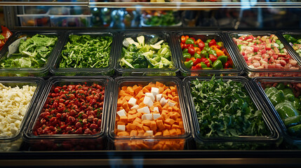 Healthy diet food in a grocery store, variety of colorful vegetables, leafy greens, and legumes, all essential for a balanced and nutrient rich diet, healthy and fresh eating habits