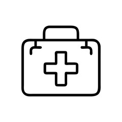 Obraz premium A black and white first aid kit vector illustration, perfect for emergency, healthcare, and medical safety-related designs.