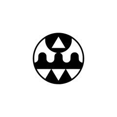 Geometric Abstract Circle Design, Black and White, Minimalist Graphic