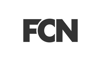 Obraz premium FCN logo design template with strong and modern bold text. Initial based vector logotype featuring simple and minimal typography. Trendy company identity.