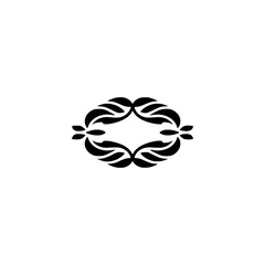 Minimalist Floral Emblem in Black: Elegant Design Element