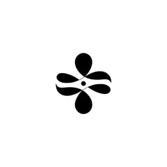 Minimalist Black & White Abstract Floral Logo Design