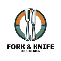 Fork and knife Vector Logo Design