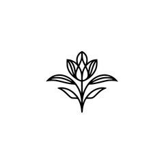 Minimalist Floral Line Art: Elegant Flower Logo Design