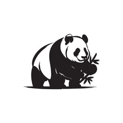 : A -unique-and-personal-logo-for-panda-silhouette style vector art illustration