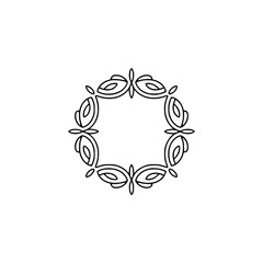 Minimalist Floral Frame, Decorative Outline Element