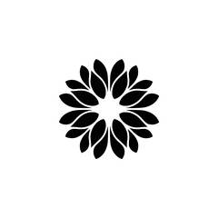 Minimalist Black Floral Design on White Background, Clean and Modern