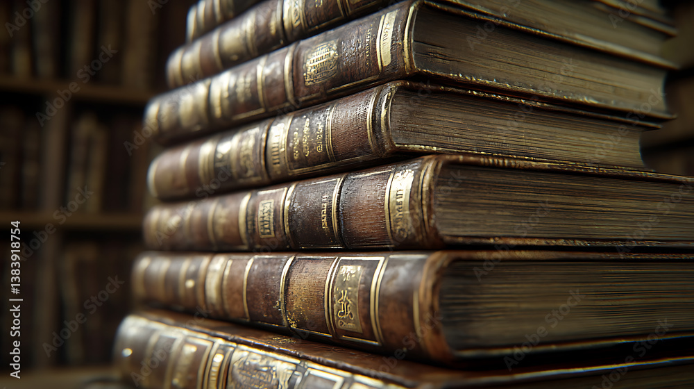 Poster many books in a stack