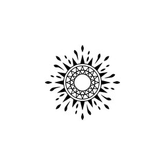 Geometric Sunburst Design on White Background