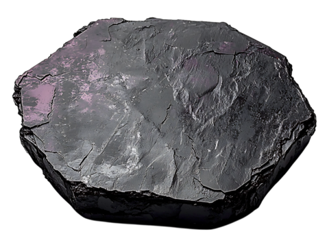 Dramatic dark grey stone slab, hexagon shape, rough texture.  Perfect for product displays,  abstract concepts, or naturethemed designs.  A raw, powerful image evoking strength and resilience.