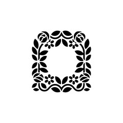 Floral Frame Silhouette: Modern Minimalist Design Element