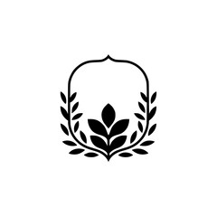 Minimalist Botanical Emblem on Cream Background