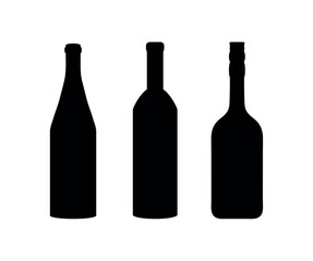 bottles silhouette drawing minimalist icons