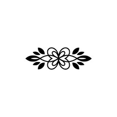 Fototapeta premium Minimalist Floral Ornament in Black on White
