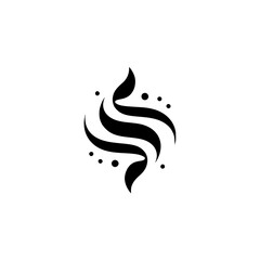 Elegant Abstract Ribbon Logo Design in Black and White