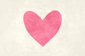 Minimalist watercolor pink heart on textured background