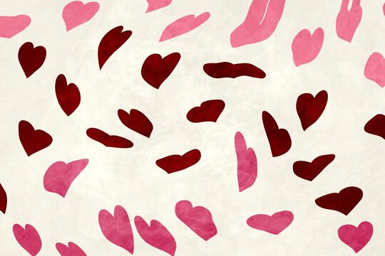 Heart pattern with pink and red tones for romantic themes