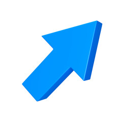 Fototapeta premium Diagonal up blue arrow isolated. Rise concept. 3d rendering