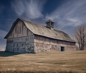 old barn in the field