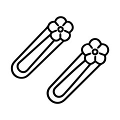 Flower hair clip accessory vector illustration for fashion and beauty product design and decoration use