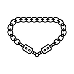 Fototapeta premium Chain necklace jewelry fashion accessory vector illustration outline style for graphic design and crafts