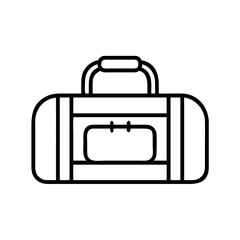 Gym bag duffel bag vector icon for sports travel and fitness outline design element perfect for print 100