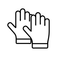 Illustration of protective gloves for safety and hygiene equipment vector graphic outline drawing style icon 100