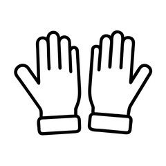 Obraz premium Outline vector gloves protective gear hand wear safety equipment cold weather accessories winter apparel icon 100