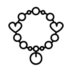 Heart charm bracelet jewelry fashion accessory beads love gift valentine style elegant trendy outline 100