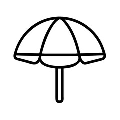 Download summer beach umbrella vector icon illustration in outline style for vacation and travel designs