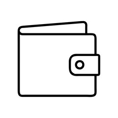 Wallet icon vector illustration of a simple line drawing for finance and money management concept use design 100