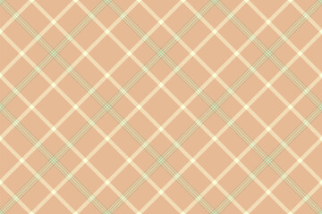 Elegant peach and cream diagonal plaid pattern.  Perfect for backgrounds, textiles, or packaging designs. This subtle yet stylish texture evokes feelings of warmth and comfort.