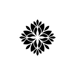 Minimalist Black Floral Design on White Background