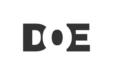 DOE logo design. Initial letter D O E bold font style for tech startups, consulting, corporate branding. Creative company name, headlines typography identity, trendy logotype.