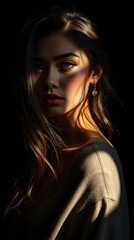 Female portrait. Shadow play