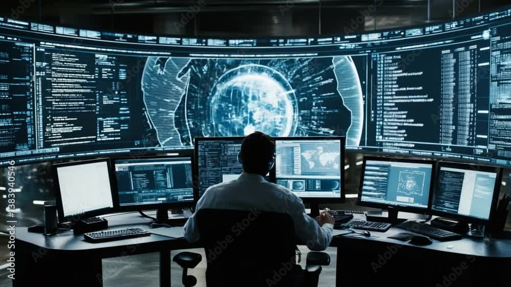 Poster real-time data analysis at global security monitoring station generative ai