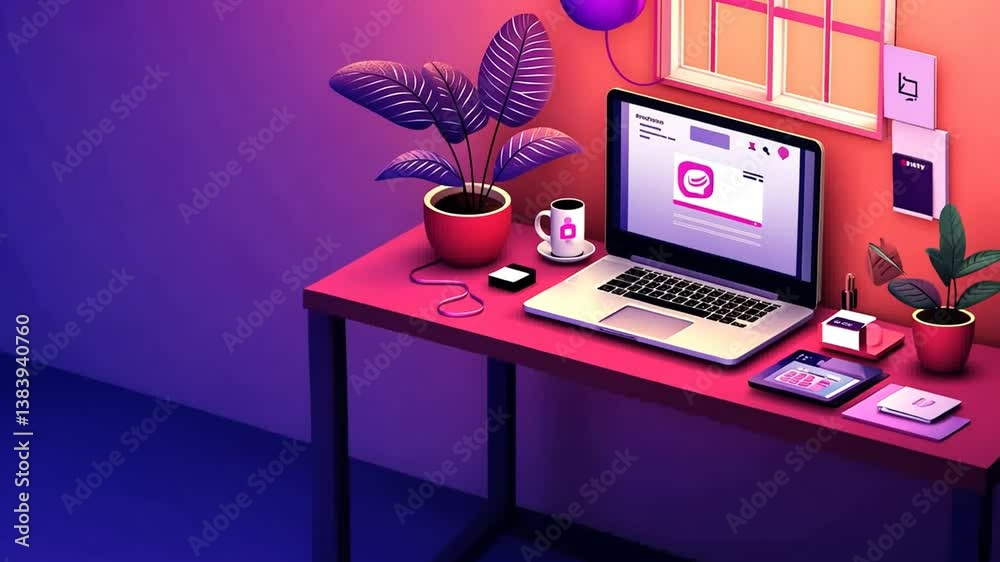 Poster professional developer working on website design and coding generative ai