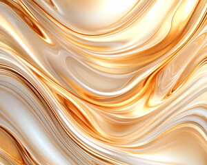 Abstract swirling gold and cream liquid texture