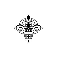 Elegant Black Floral Design on White Background