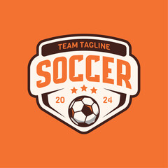 Soccer Logo or football logo club sign badge isolated. Football logo vector with shield background design